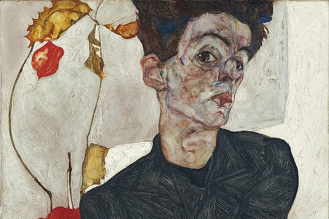Egon Schiele, Self-Portrait with Physalis, 1912